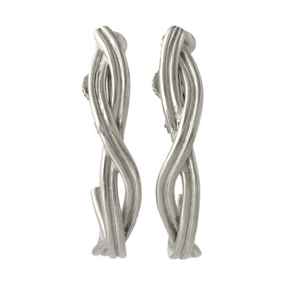【Finobelle】Stainless Luxe イヤリング クロス ネジバネ式イヤリング