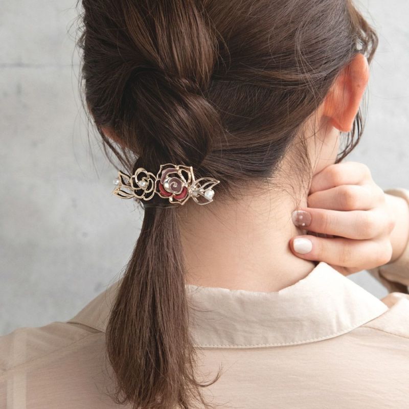 口コミ・レビューで人気商品を探そう カラー ローズ バラ 透かし バレッタ メタル OSEWAYA – パール ヘアアクセサリー