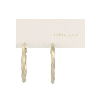 ピアス ニッケルフリー sable gold サブルゴールド ツイスト ステンレスポスト フープピアス