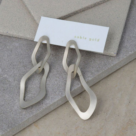 ピアス ニッケルフリー sable gold サブルゴールド チェーン ウェーブ ステンレスポスト スタッドピアス