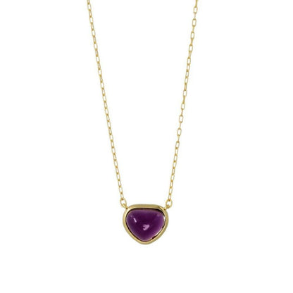 【Finobelle】Crystallia/Dark Color ネックレス ニッケルフリー ゴールド厚メッキ ガラス トライアングル パープル プチペンダント