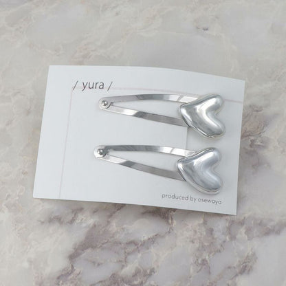 ヘアピン yura ハート スリーピン 2個セット