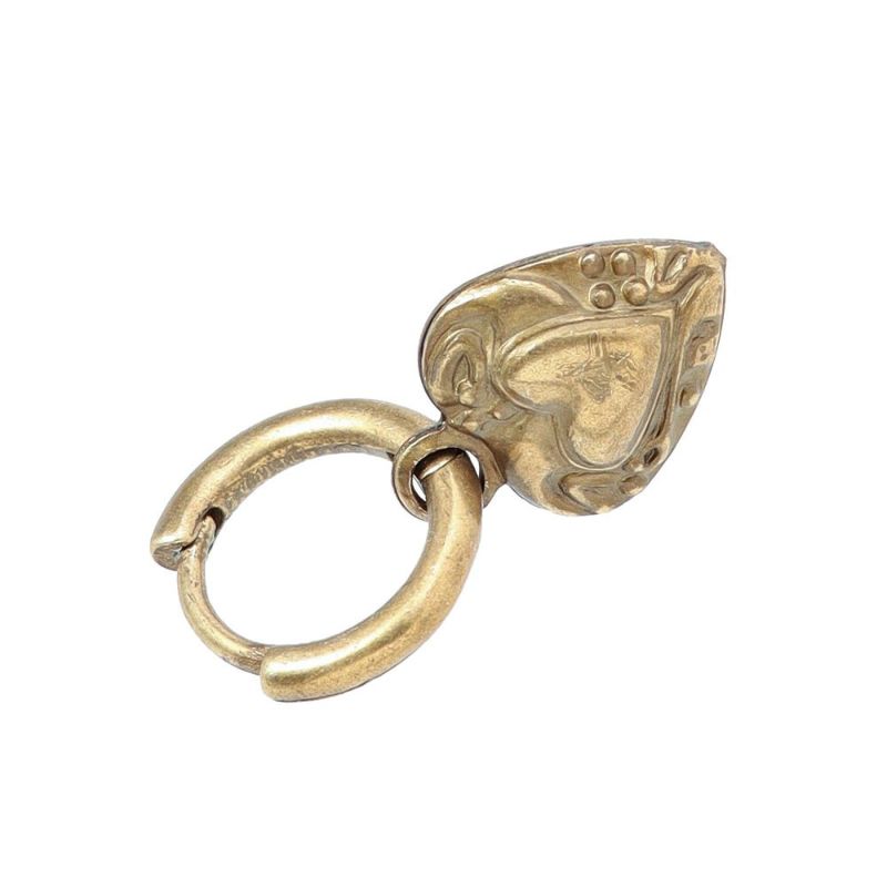 【LIMITED NUMBER】Vintage Like ミニ ハート ワンタッチ フープピアス ニッケルフリー