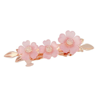 バレッタ ニッケルフリー トリプル 桜 リーフ メタル