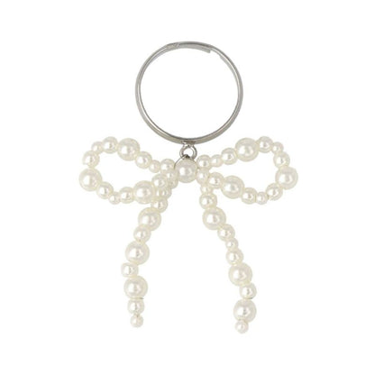リング beads accessory ニッケルフリー パール リボン フリーサイズ 指輪