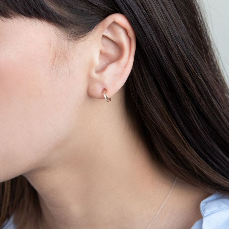 ピアス シンプル K18ピンクゴールドポスト C型 スタッドピアス