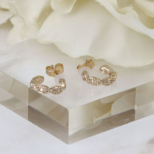 ピアス デザイン K18ピンクゴールドポスト C型 スタッドピアス