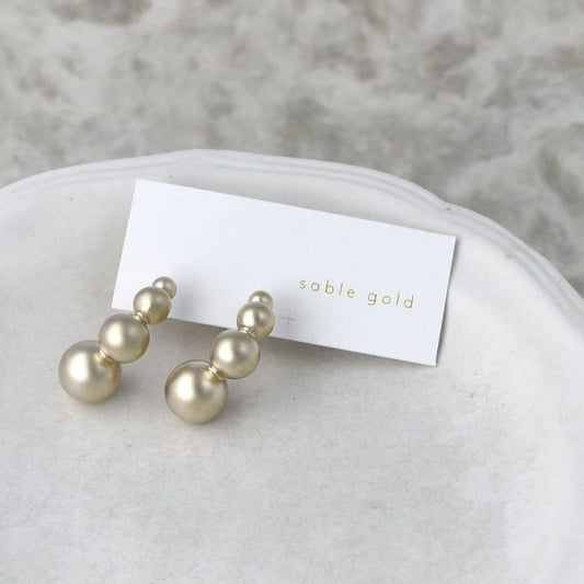 ピアス ニッケルフリー sable gold ボール カーブ ステンレスポスト スタッドピアス