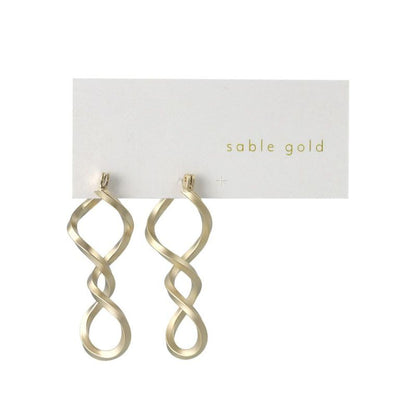 ピアス ニッケルフリー sable gold ツイスト ステンレスポスト フープピアス