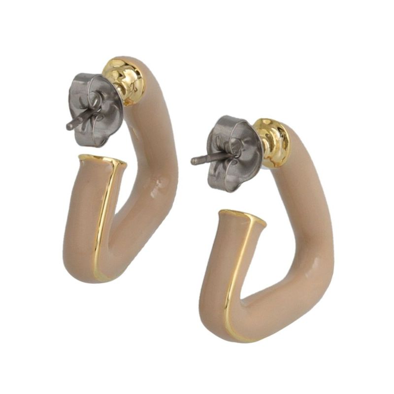 ピアス カラー メタル トライアングル チタンポスト C型 スタッドピアス