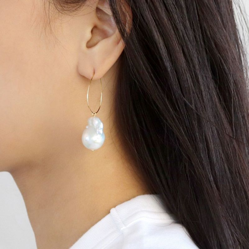 ピアス kati オイスターバロックパール ドロップ ゴールド