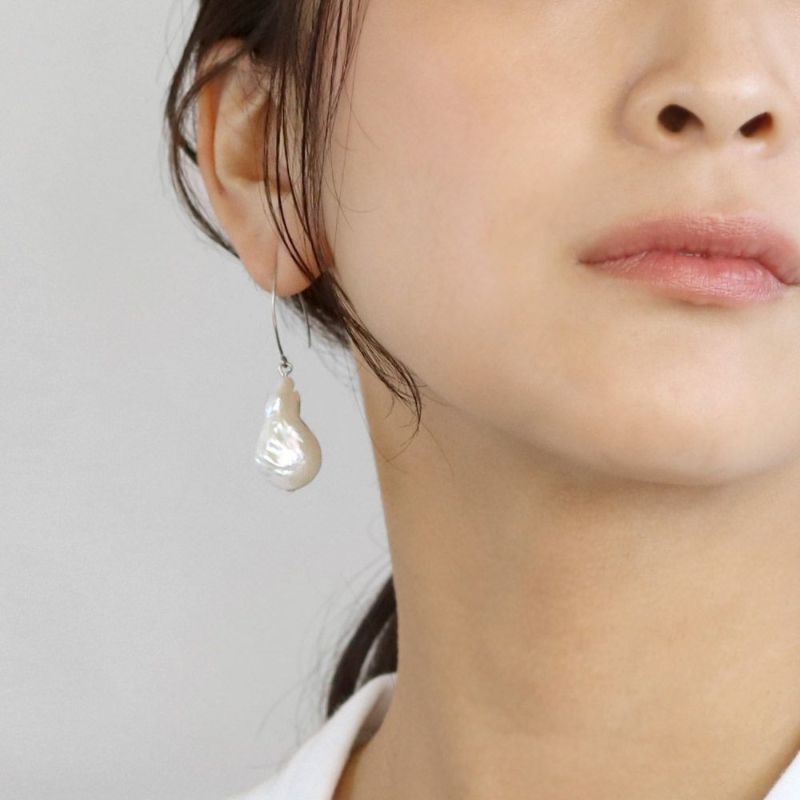 ピアス kati オイスターバロックパール シルバー ステンレス フック