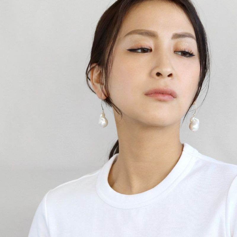 ピアス kati オイスターバロックパール シルバー ステンレス フック