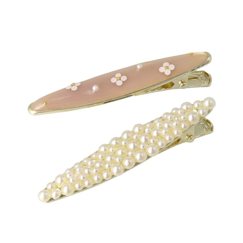 ヘアクリップ Jewel epo ミニ フラワー パール パヴェ カラー