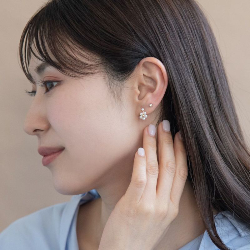 樹脂ポストピアス スタッド 豪華6点セット 小粒スワロフスキー 3