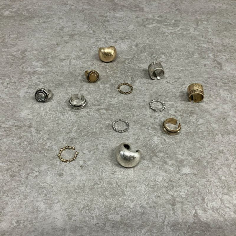 【LIMITED NUMBER】Vintage Like リング ニッケルフリー メタル ワイド ボリューム Pinky ring 5号 指輪