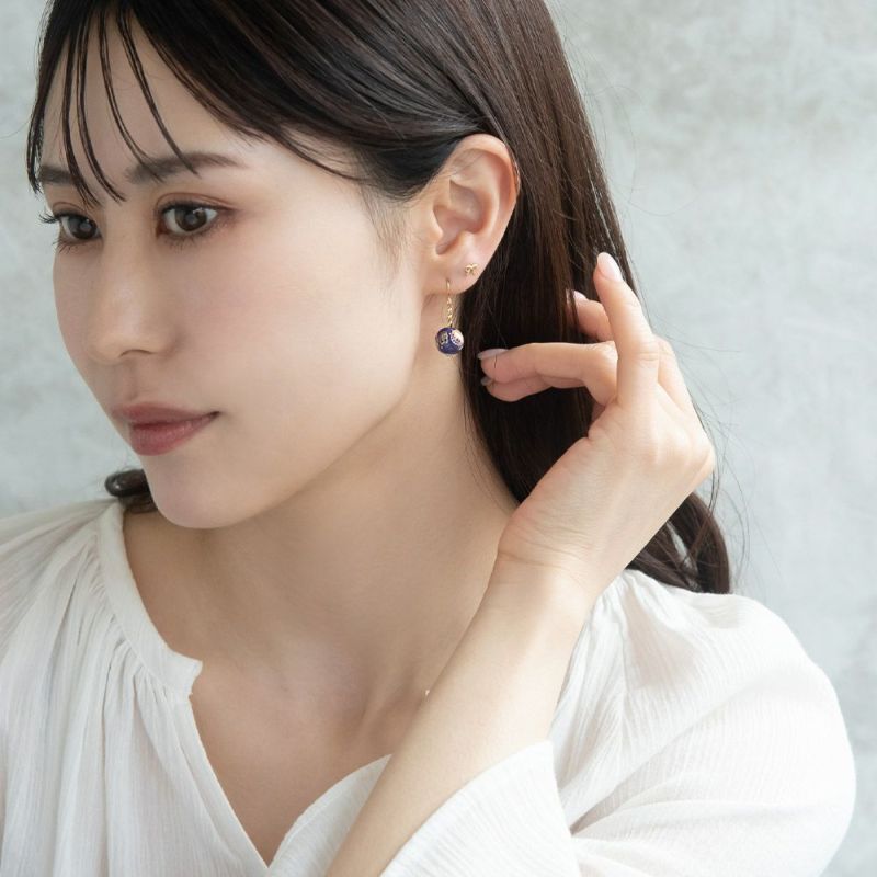 ピアス お座り猫 手毬 リボン 3個セット チタンポスト フックピアス スタッドピアス