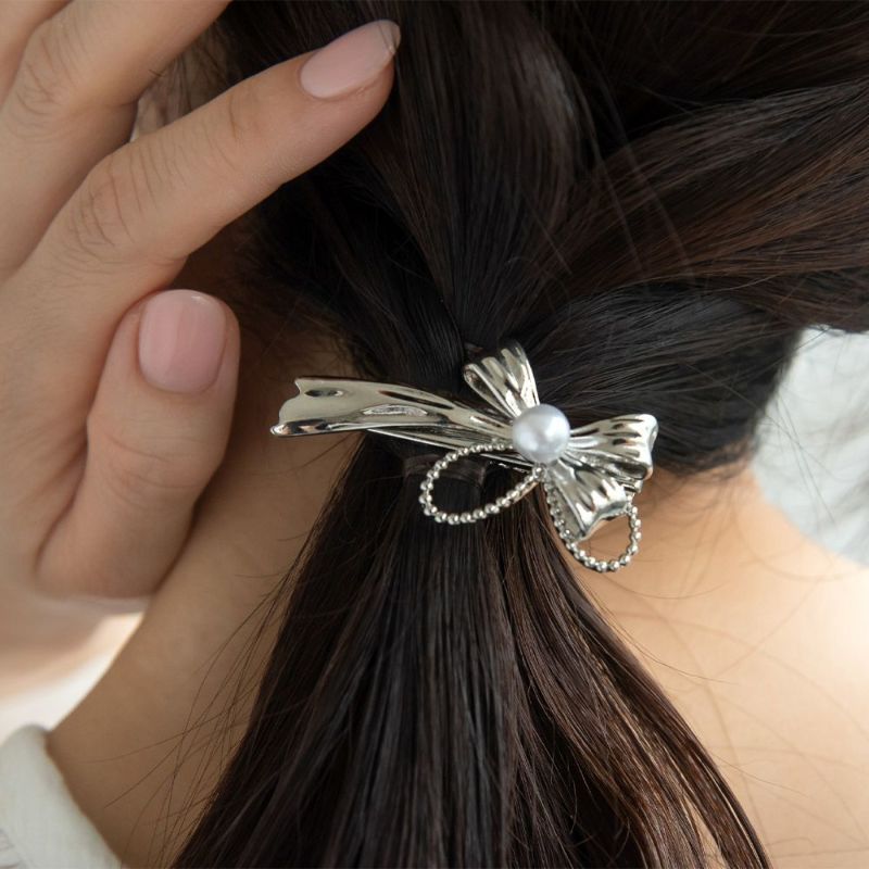ヘアクリップ ニッケルフリー リボン メタル パール – OSEWAYA