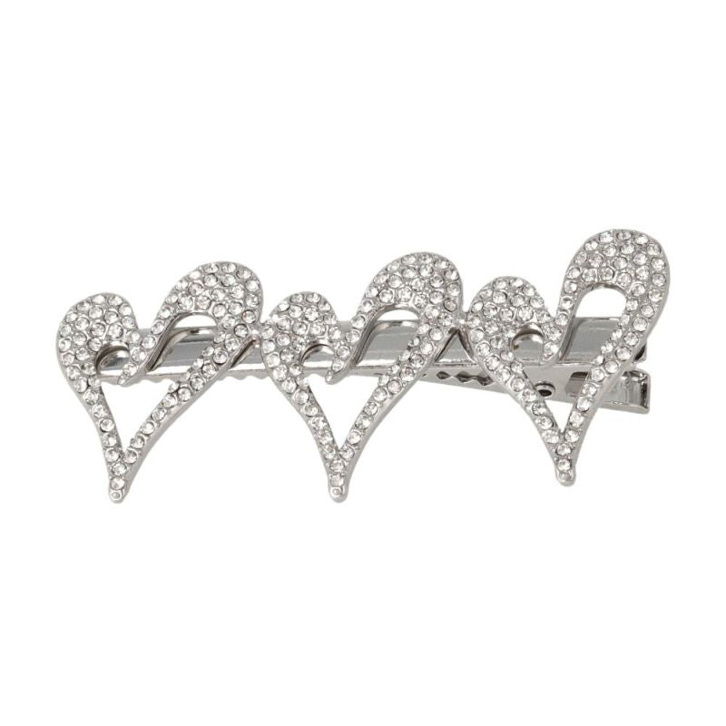 【オーダー♡トリプルハート 22a.22b】ヘアクリップ ヘアクリップ ニッケルフリー トリプル ハート パヴェ ミニ ストーン