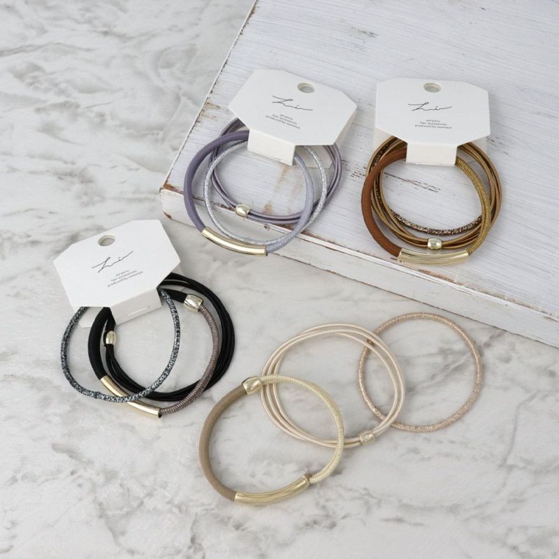 ヘアゴム No.78 ヘアゴム Candy Arrange マルチシェイプ カラー メタル 3本