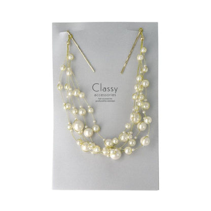 Classy ヘッドドレス メタル バブル パール 5連 ワイヤー ヘアピン