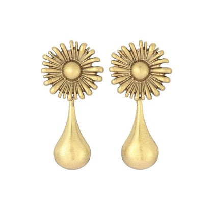 【LIMITED NUMBER】70's USAparts ピアス ニッケルフリー メタル フラワー ドロップ チタンポスト スタッドピアス