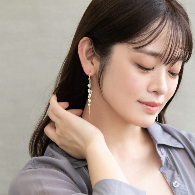 ピアス ロゴ パール クロスパール×パールキャッチピアス | AND ON JIONE STORE