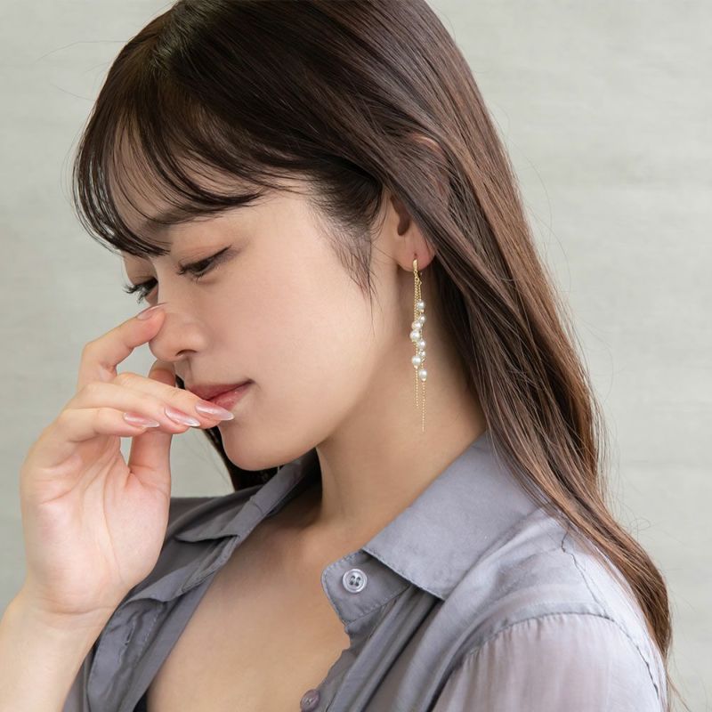 Toile ゴールドトーン パール フープピアス Toile ゴールドトーン パール フープピアス Toile ゴールド