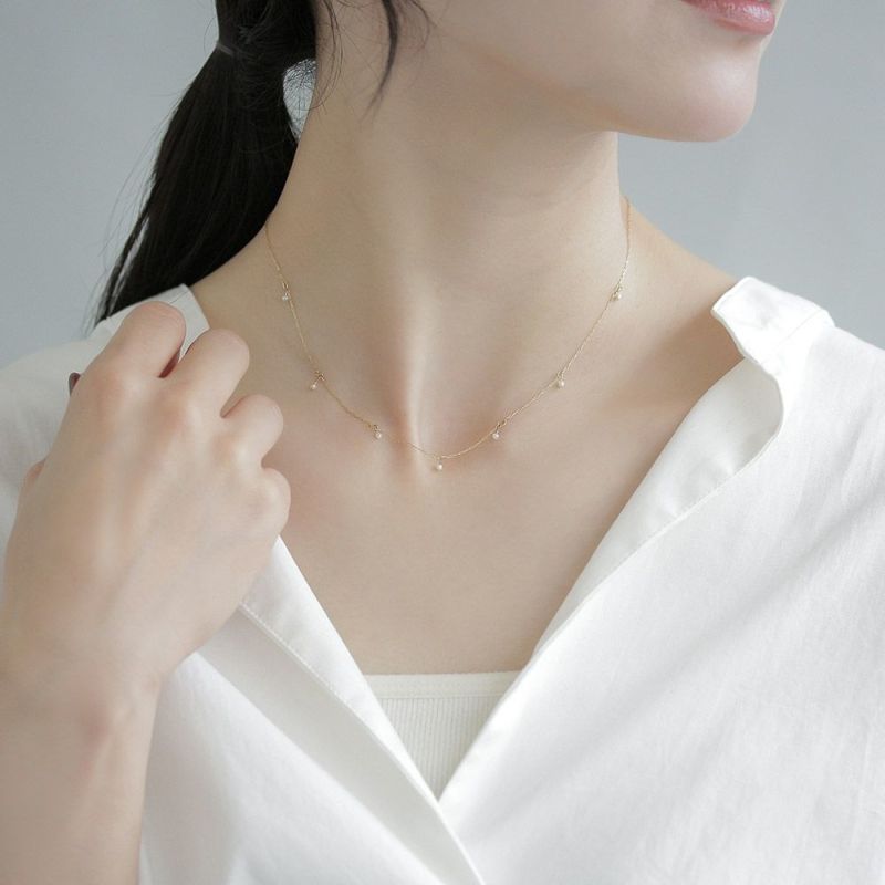 本真珠ネックレス PLUSTER K18 パール ネックレス 宇和島産