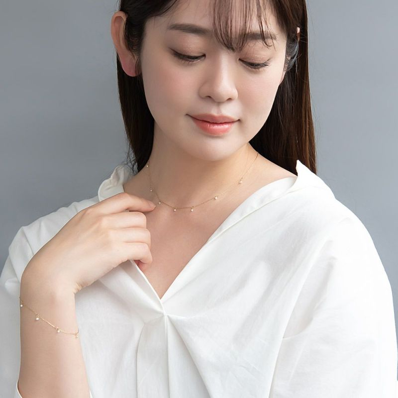 ネックレス ステンレス メタル 淡水パール ミニ 小粒 下がり 超 ネックレス ステンレス メタル 淡水パール ミニ 小粒 下がり 超