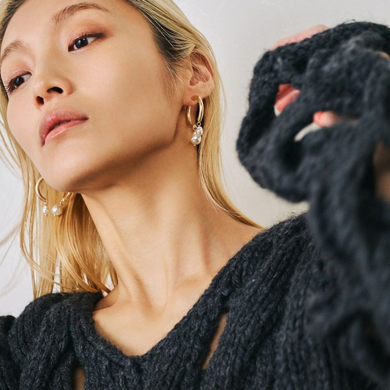 LIMITED NUMBER】MOON ピアス ニッケルフリー マットメタル