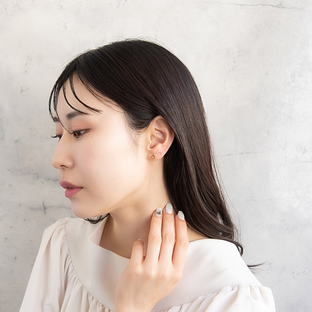 樹脂ピアス オープンハート ストーン 6個セット 樹脂 ポスト