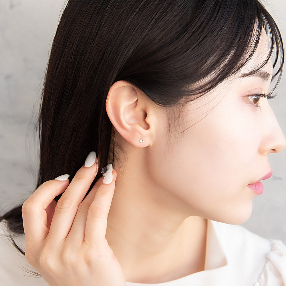 樹脂ピアス オープンハート ストーン 6個セット 樹脂 ポスト ピアス 日本製