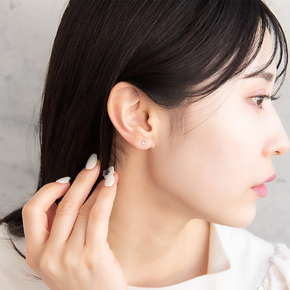 樹脂ピアス オープンハート ストーン 6個セット 樹脂 ポスト ピアス 日本製