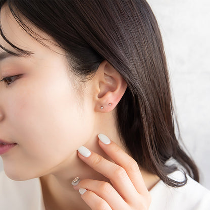 樹脂ピアス 3サイズ ボール 6個セット 樹脂 ポストピアス 日本製