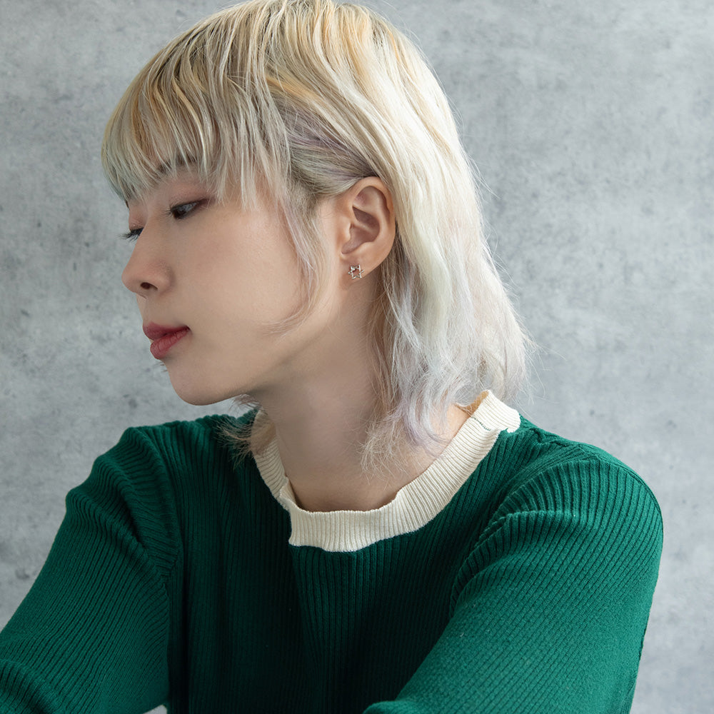 ボディピアス 六芒星 1個 14G ストレートバーベル