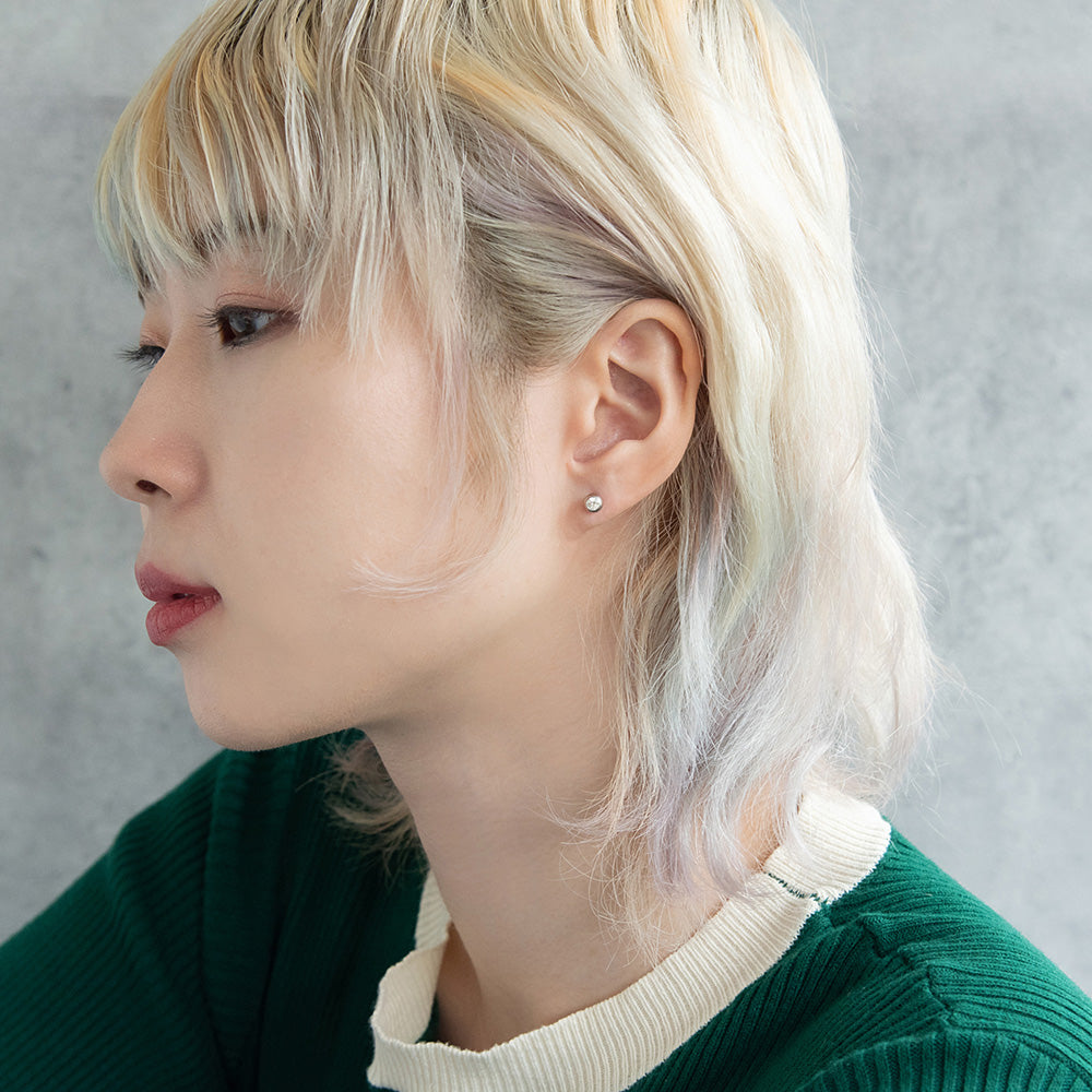 ボディピアス ステンレス シルバー ストーン ラブレットスタッド 14G 【1個販売】