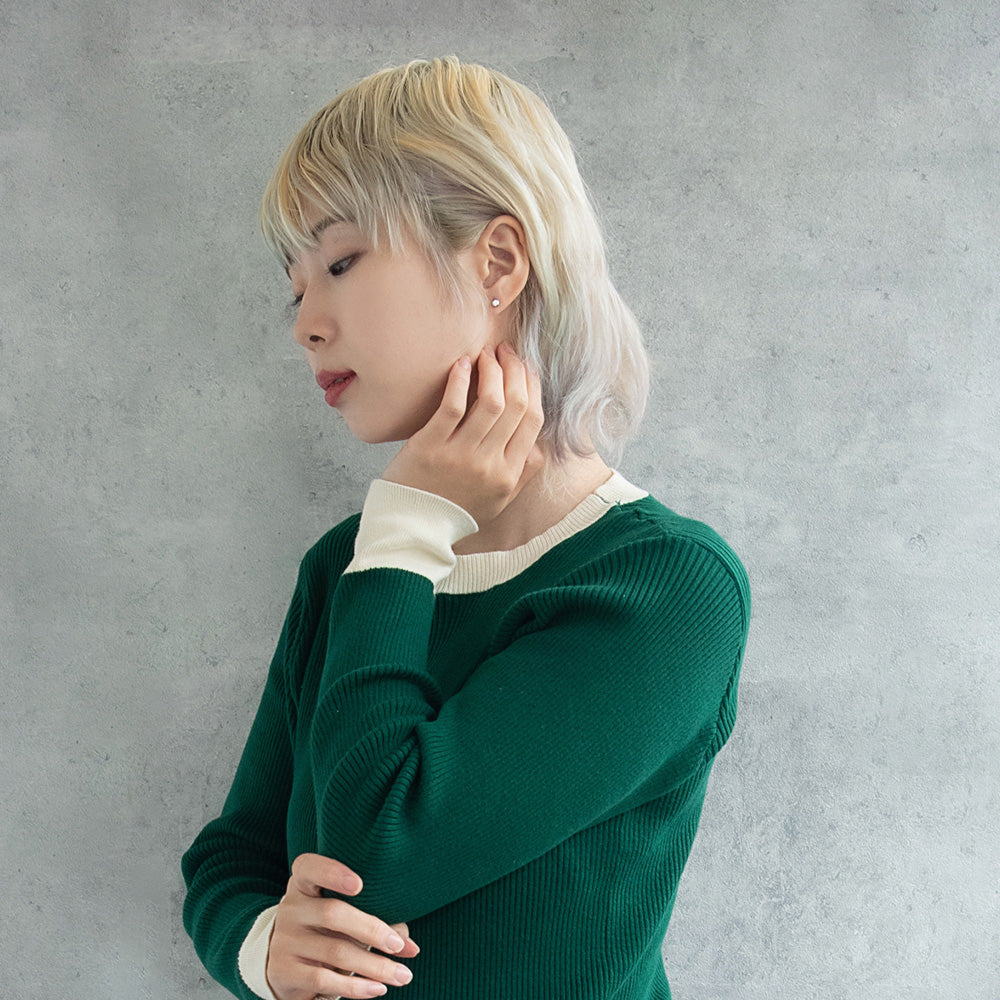 ボディピアス ステンレス シルバー ストーン ラブレットスタッド 14G 【1個販売】