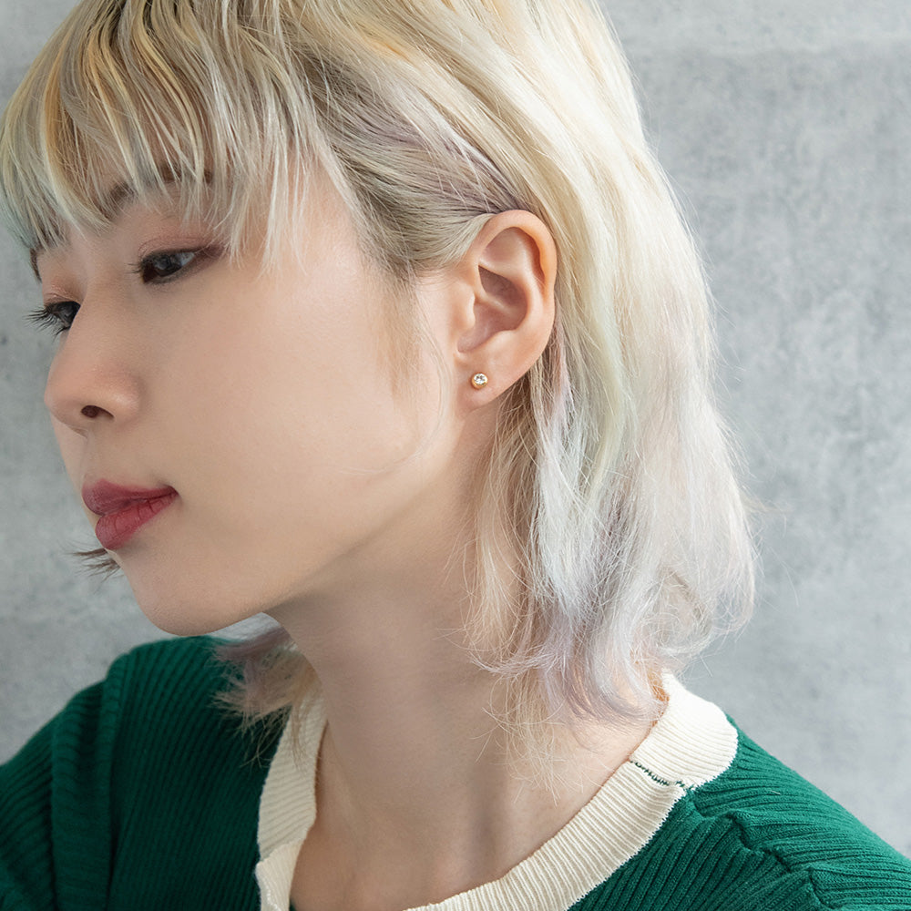 ボディピアス サージカルステンレス 316L ストーン 両ネジ式 ストレートバーベル 14G 【1個販売】