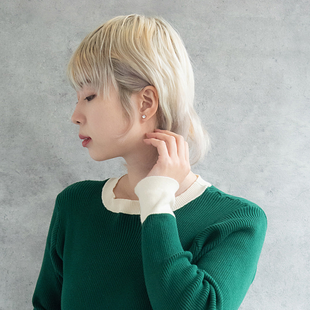 ボディピアス 立爪 ストーン 1個 14G ストレートバーベル