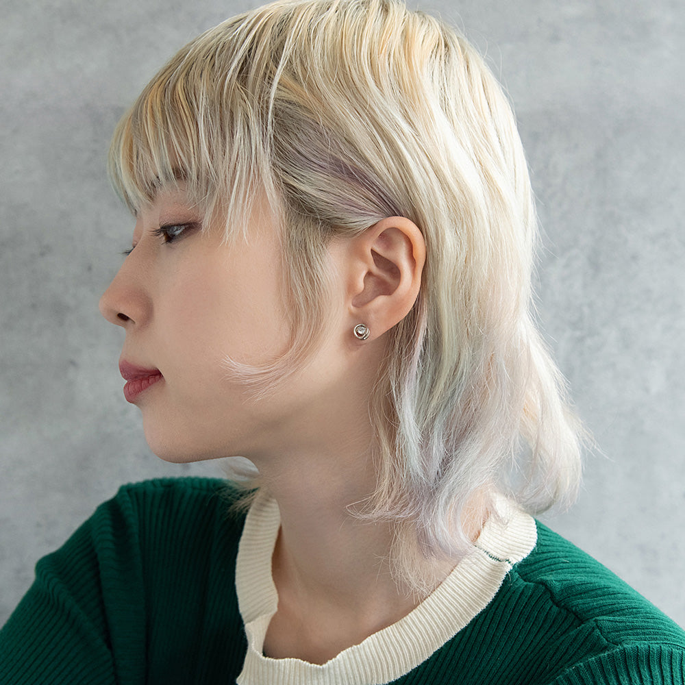 ボディピアス キュービックジルコニア フレーム ストレートバーベル ネジ式 サージカルステンレス 14G 【1個販売】