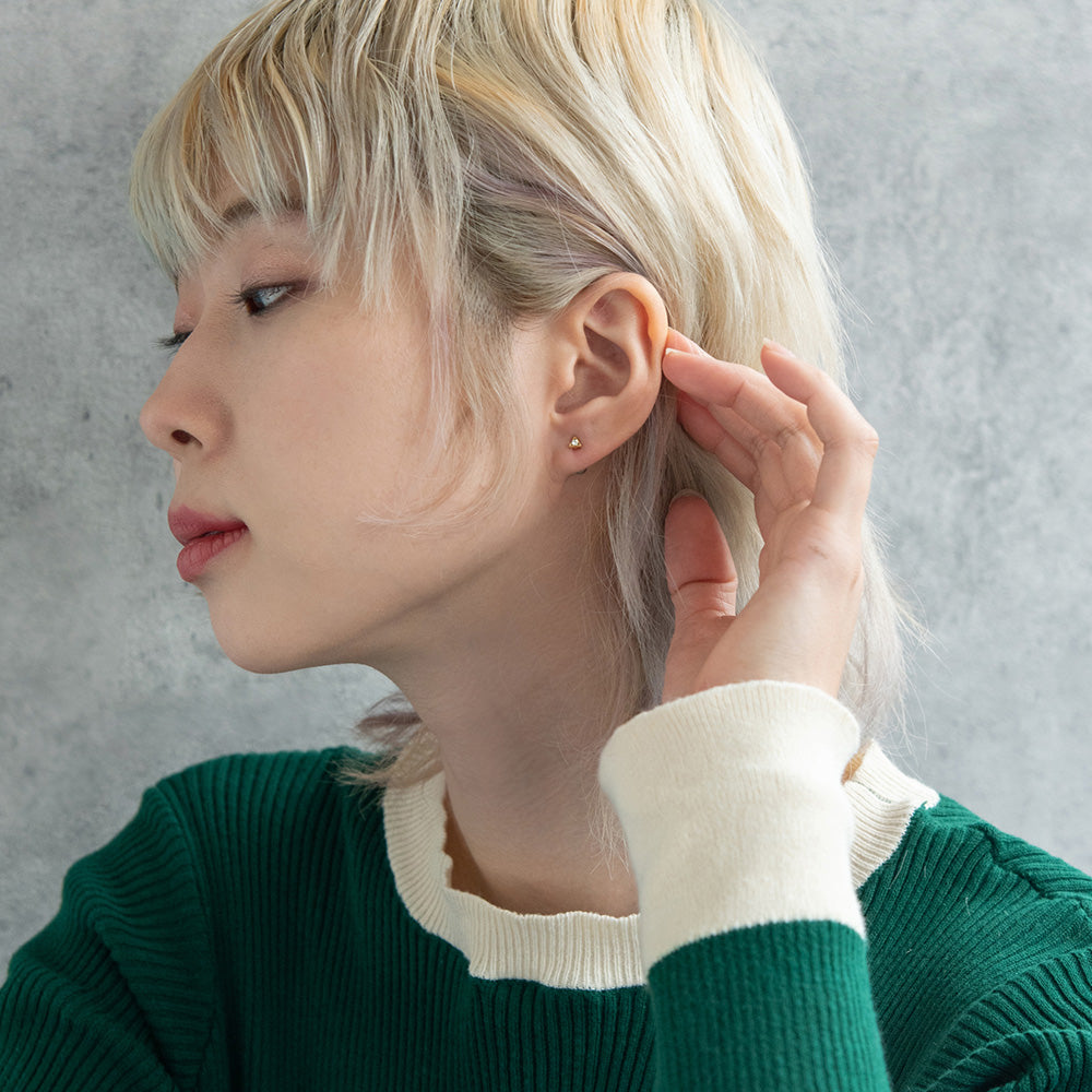 ボディピアス ストーン トライアングル ストレートバーベル ネジ式 サージカルステンレス 14G 【1個販売】