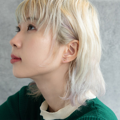 ボディピアス スター ストーン ストレートバーベル ネジ式 サージカルステンレス 14G 【1個販売】