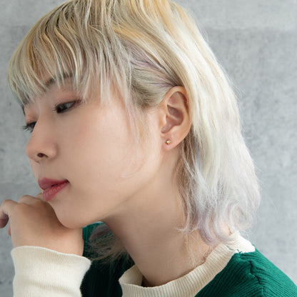 ボディピアス スター ストーン ストレートバーベル ネジ式 サージカルステンレス 14G 【1個販売】