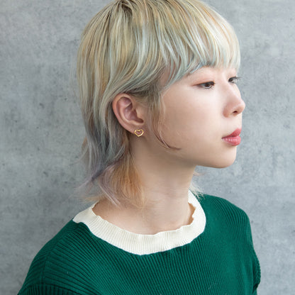 ボディピアス オープンハート ストレートバーベル ネジ式 サージカルステンレス 14G 【1個販売】