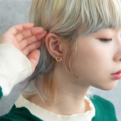 ボディピアス オープンハート ストレートバーベル ネジ式 サージカルステンレス 14G 【1個販売】