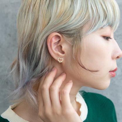 ボディピアス オープンハート ストレートバーベル ネジ式 サージカルステンレス 14G 【1個販売】