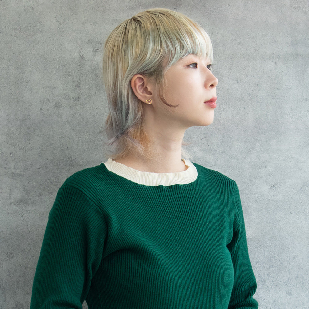 ボディピアス オープンハート ストレートバーベル ネジ式 サージカルステンレス 14G 【1個販売】