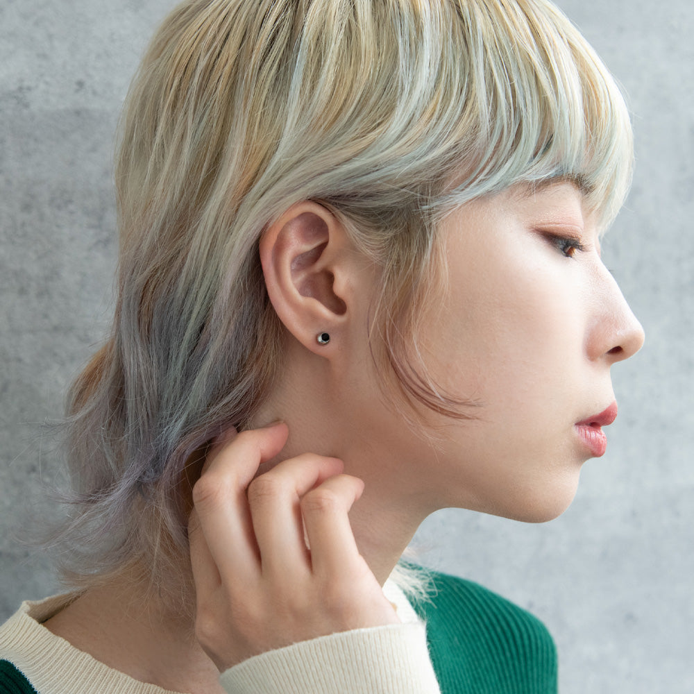 ボディピアス ステンレス シルバー ストーン ストレートバーベル ネジ式 14G 【1個販売】