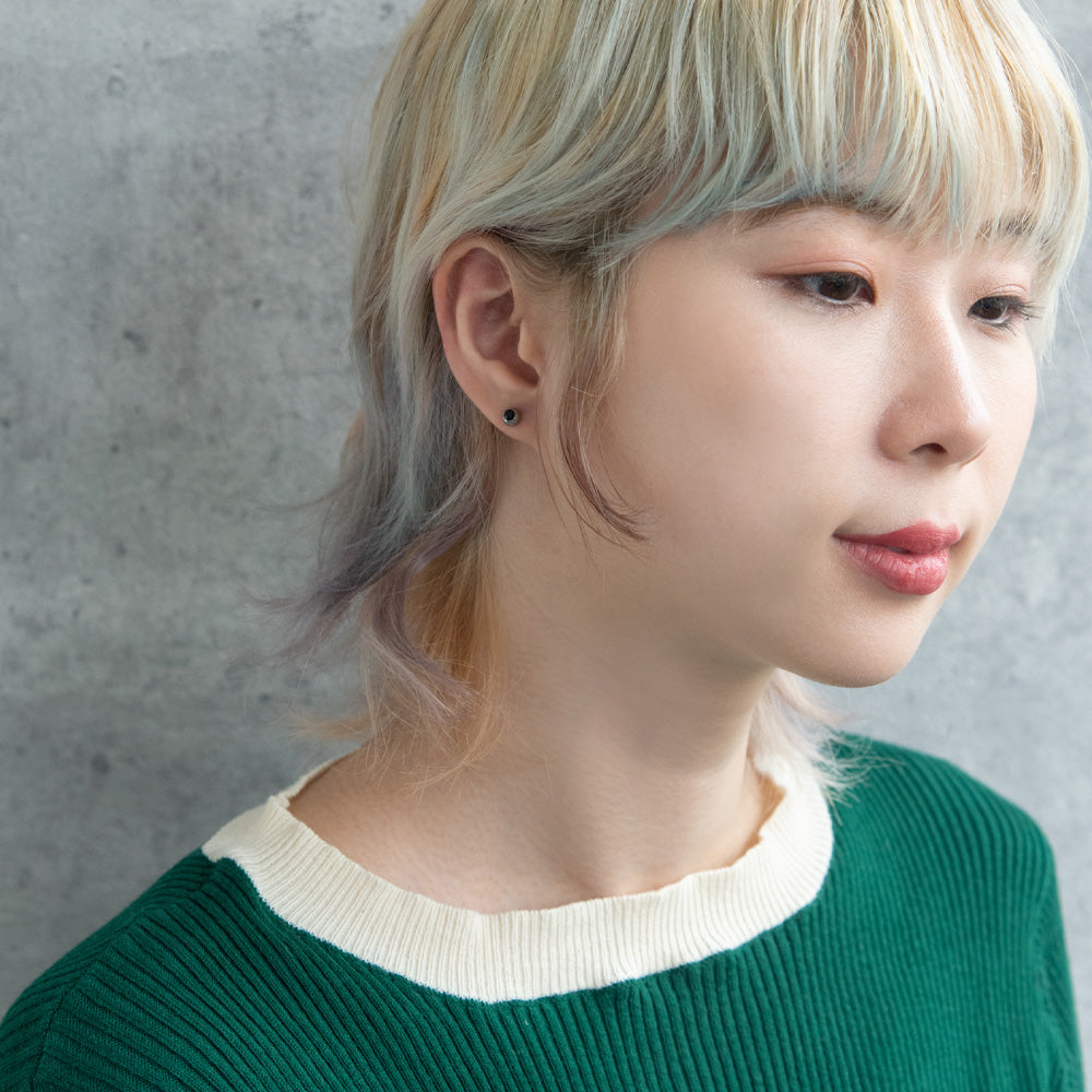 ボディピアス ステンレス シルバー ストーン ストレートバーベル ネジ式 14G 【1個販売】